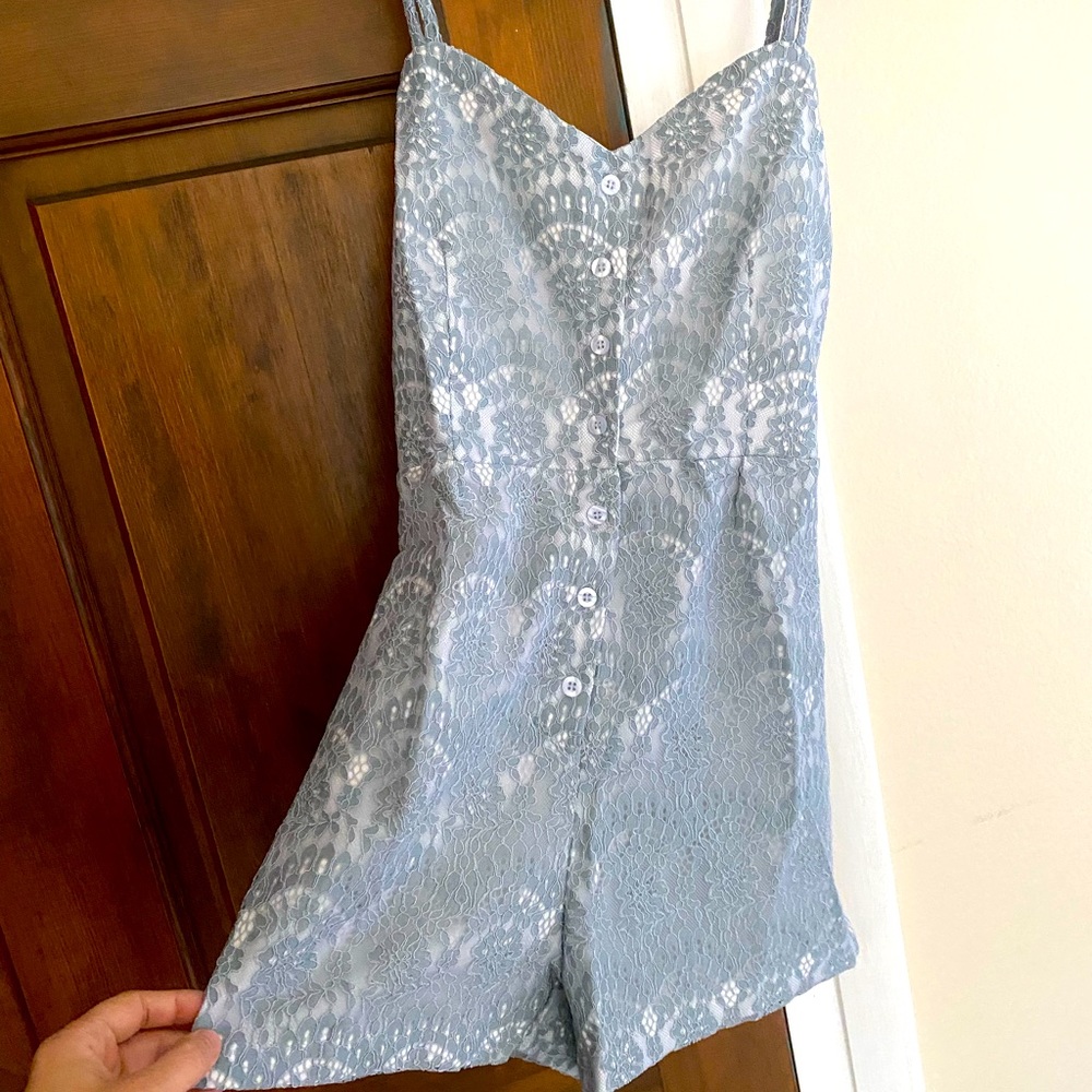Lacey tie back romper